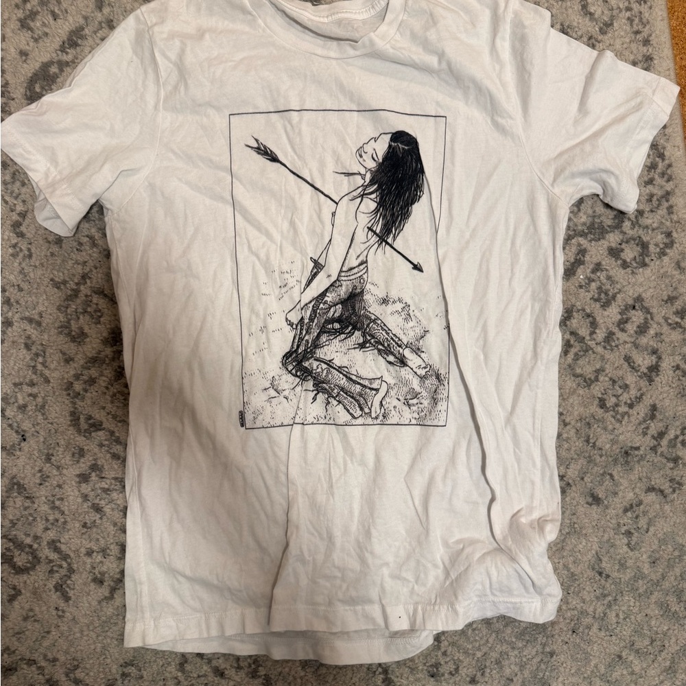 Society 6 White Tee with Artistic Black Graphic